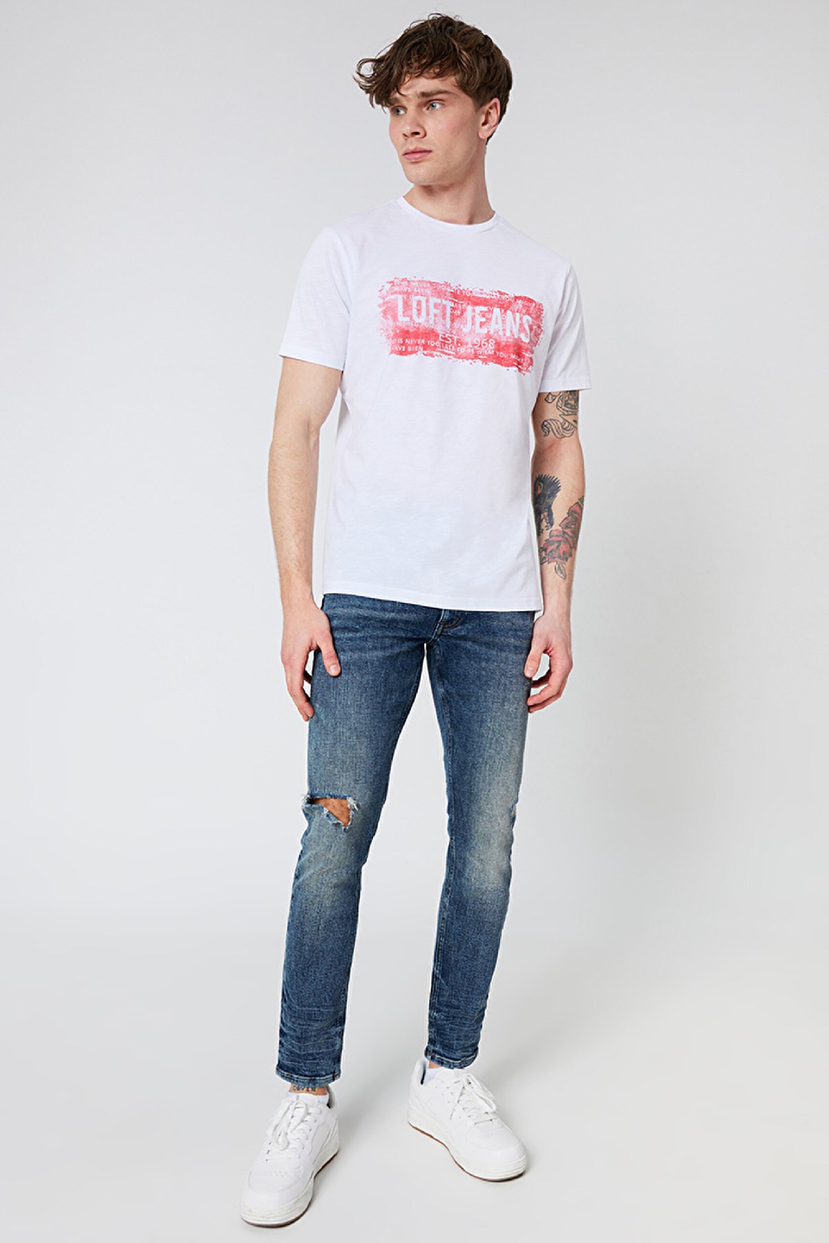 Loft Erkek Tişört LF2032086 Beyaz