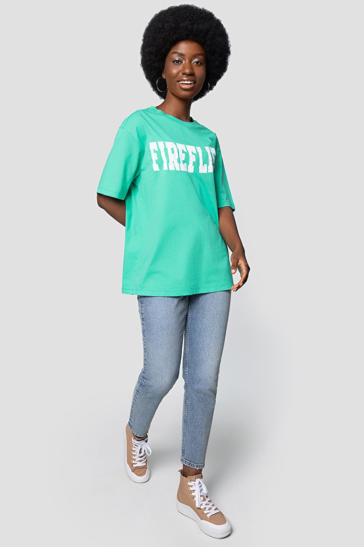 Loft Loose Fit Kadın Tişört LF2032143 Yeşil