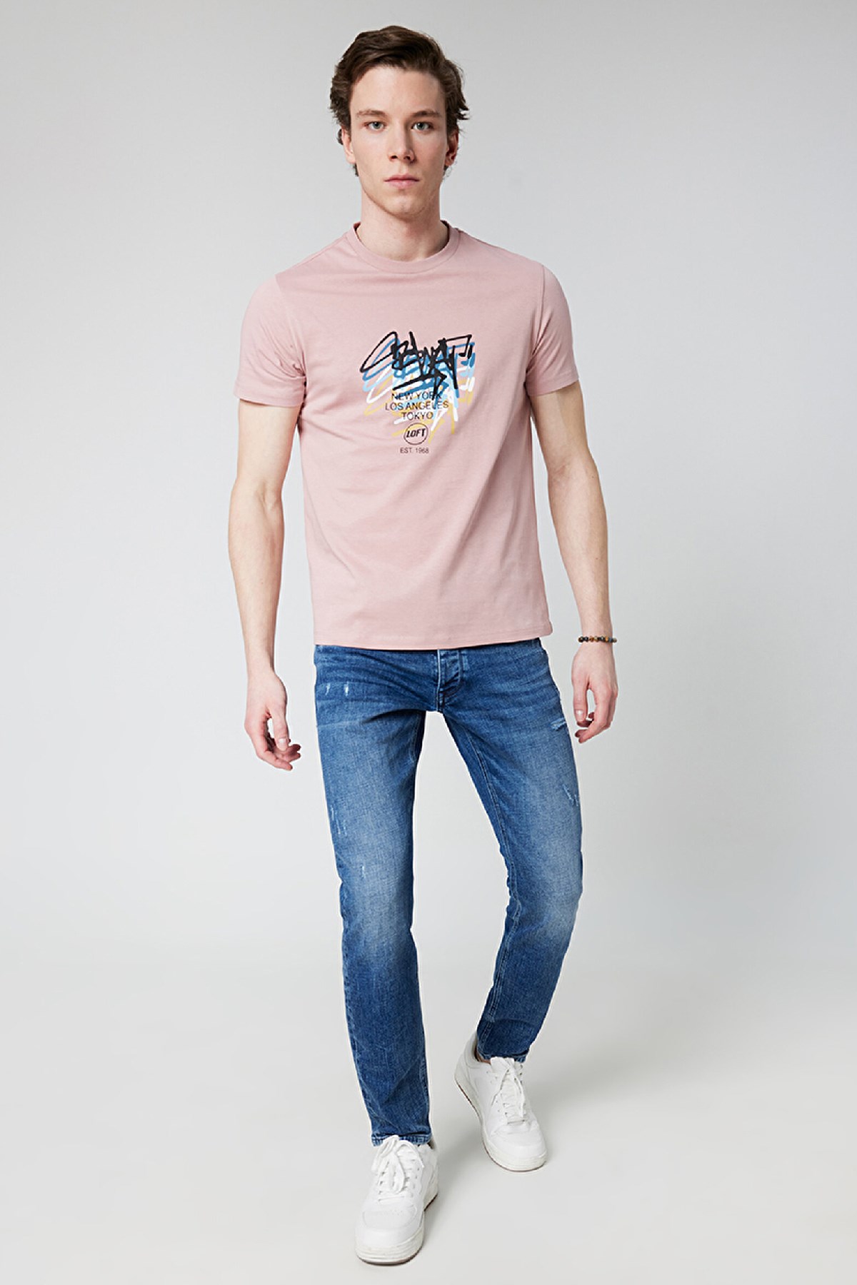 Loft Regular Fit Erkek Tişört LF2032183 Pembe