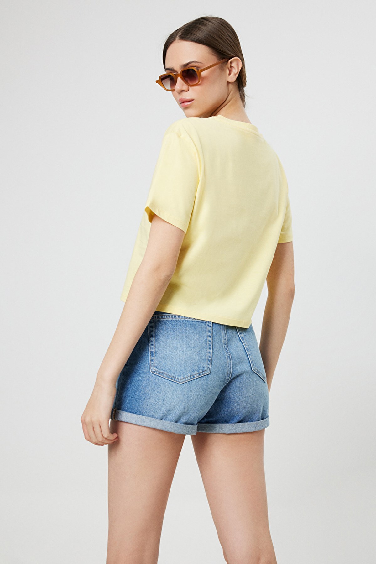 Loft Long Crop Kadın Tişört LF2032404 Sarı