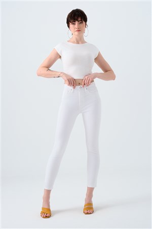 Loft Natalie Julia White Kadın Pantolon Lf2032465