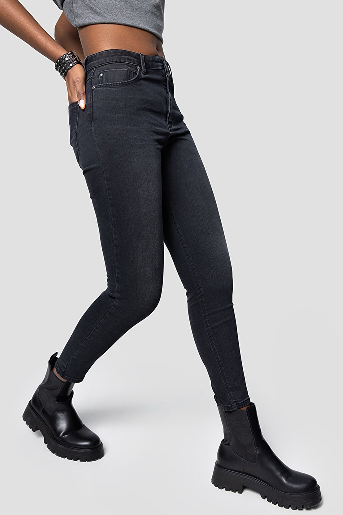 Loft Natalie Skinny Kadın Pantolon LF2032467 Antrasit