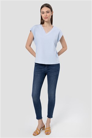 Loft Nicole Skinny Kadın Pantolon LF2032549 Mavi