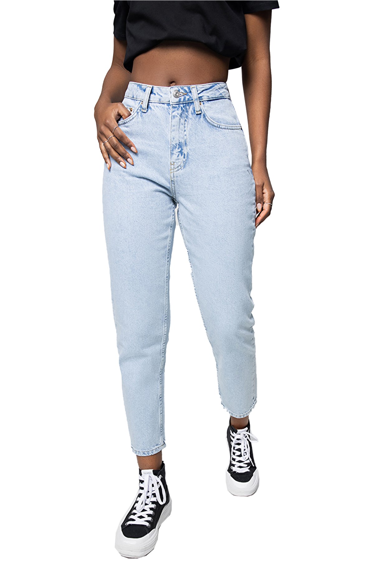 Loft Mom Regular Fit Kadın Pantolon LF2032586 Mavi