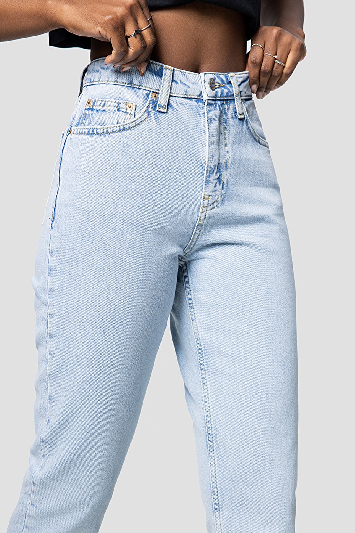 Loft Mom Regular Fit Kadın Pantolon LF2032586 Mavi