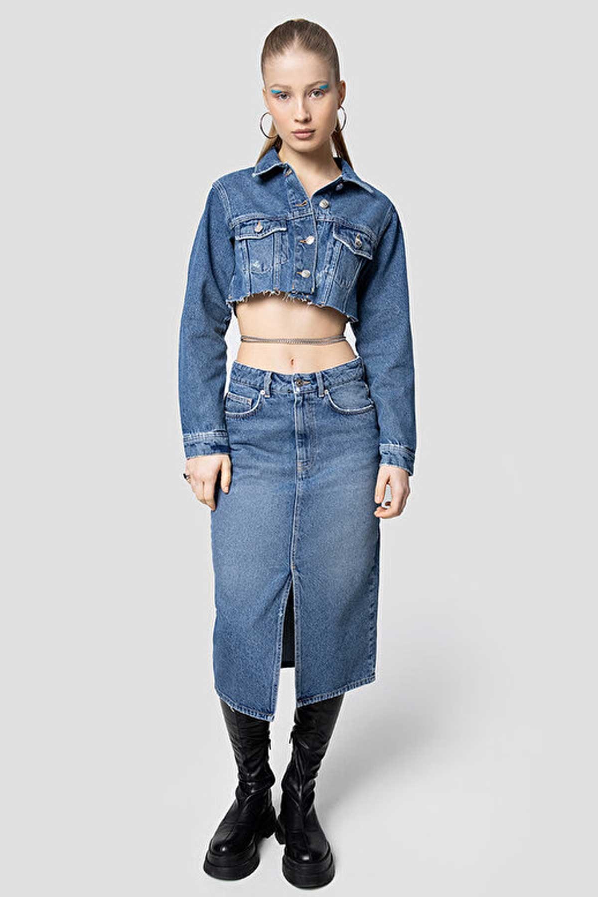 Loft Kadın Etek LF2032697 Siyah