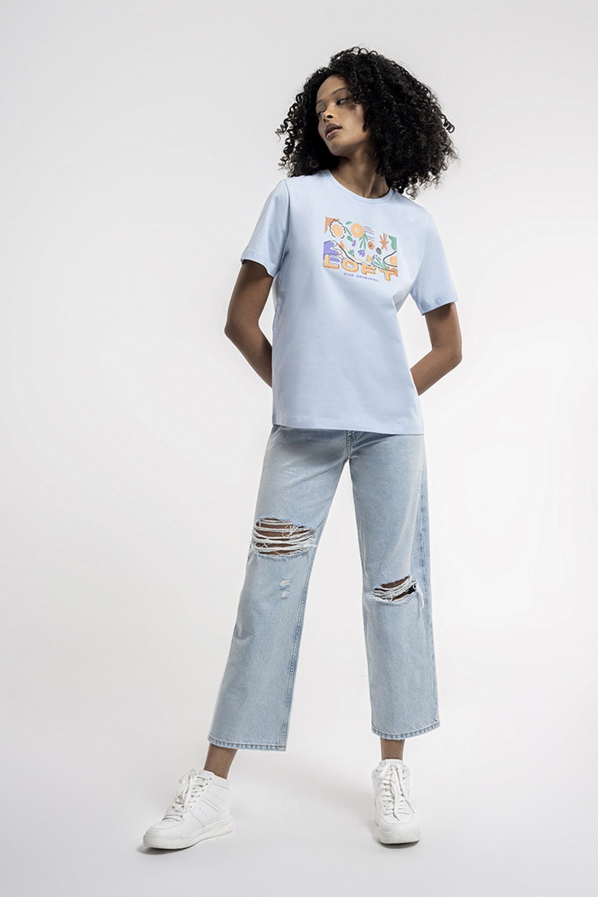 Loft Regular Fit Kadın Tişört LF2033150 Mavi