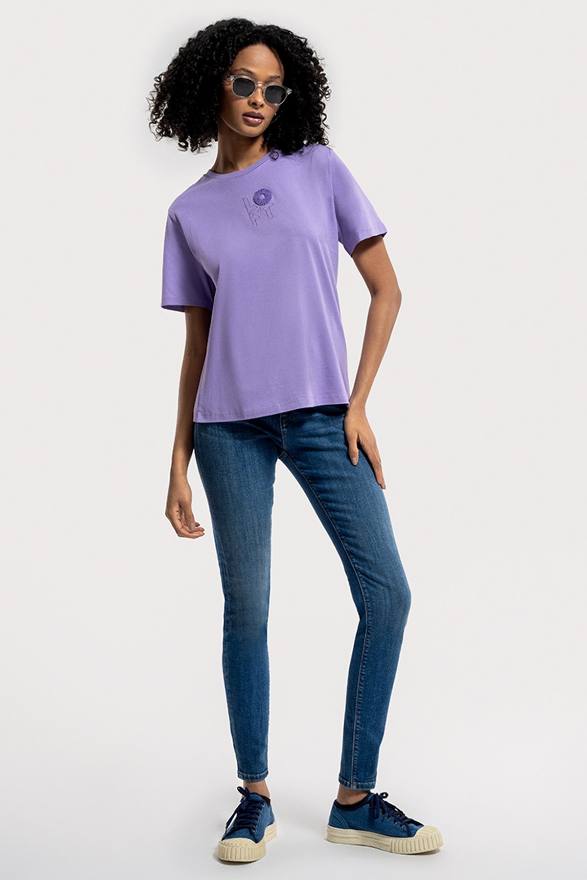 Loft Regular Fit Kadın Tişört LF2033151 Mor