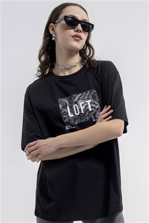Loft Loose Fit Kadın Tişört LF2033153 Siyah