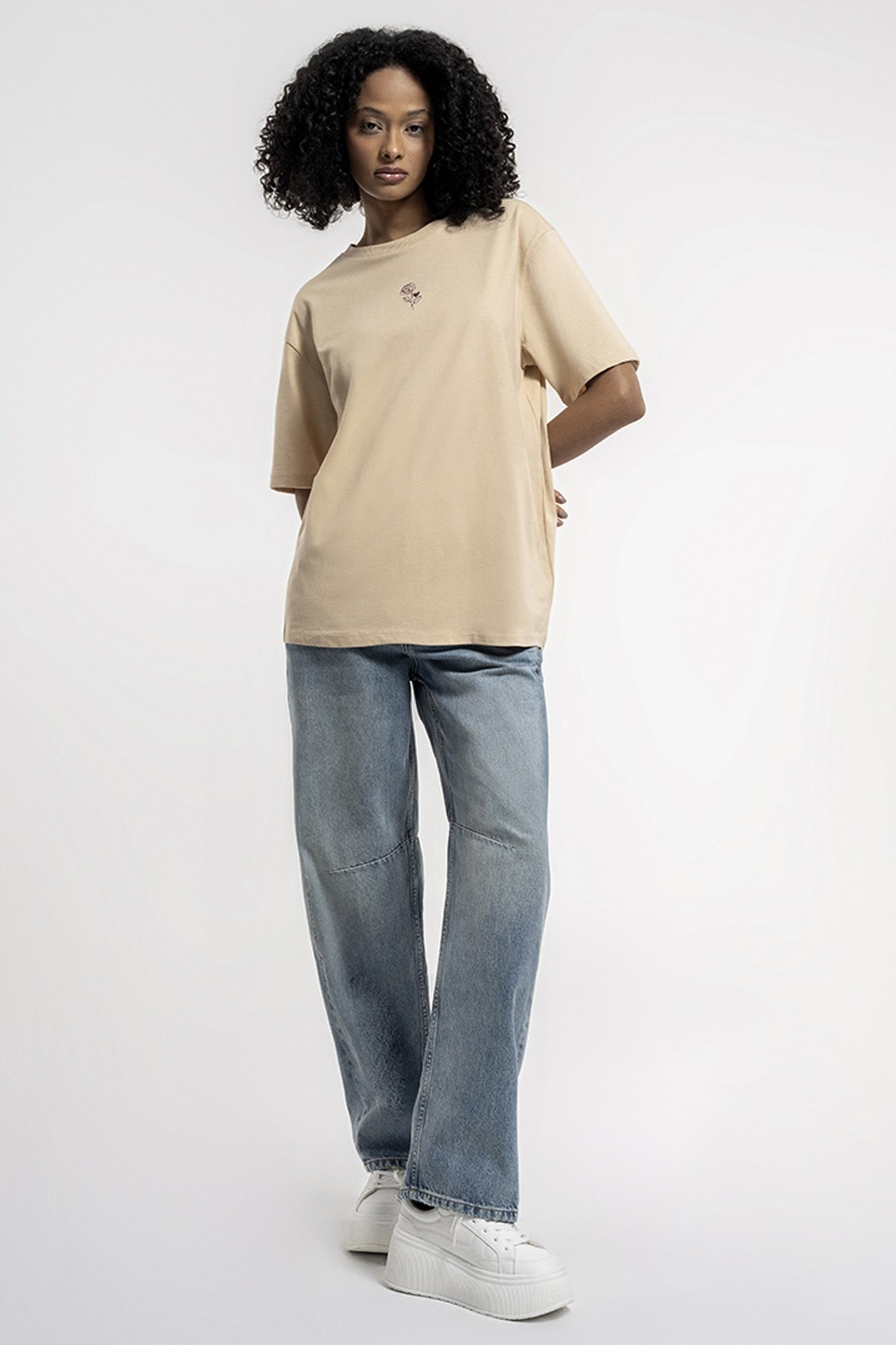 Loft Loose Fit  Kadın Tişört LF2033155 Bej