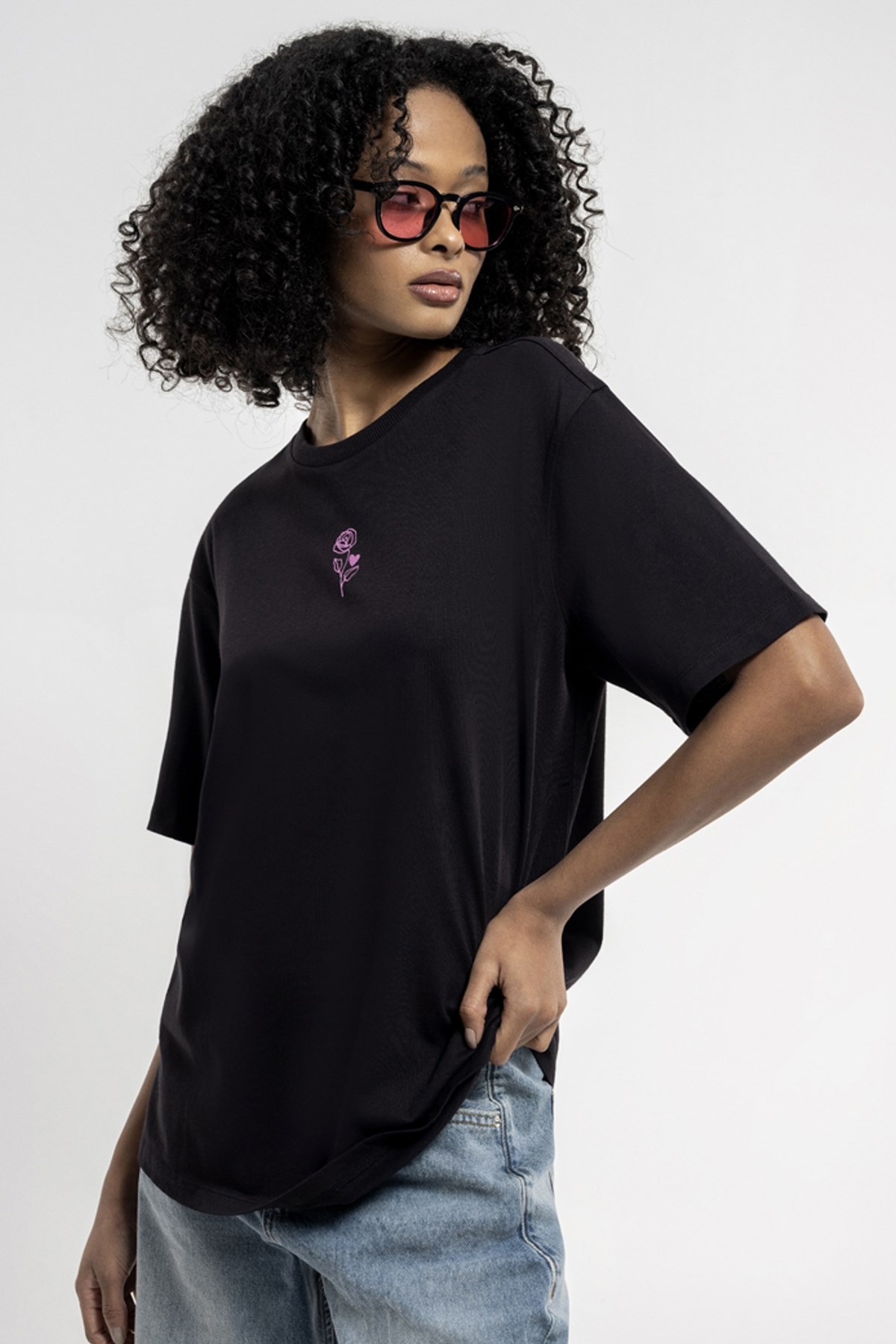 Loft Loose Fit  Kadın Tişört LF2033155 Siyah