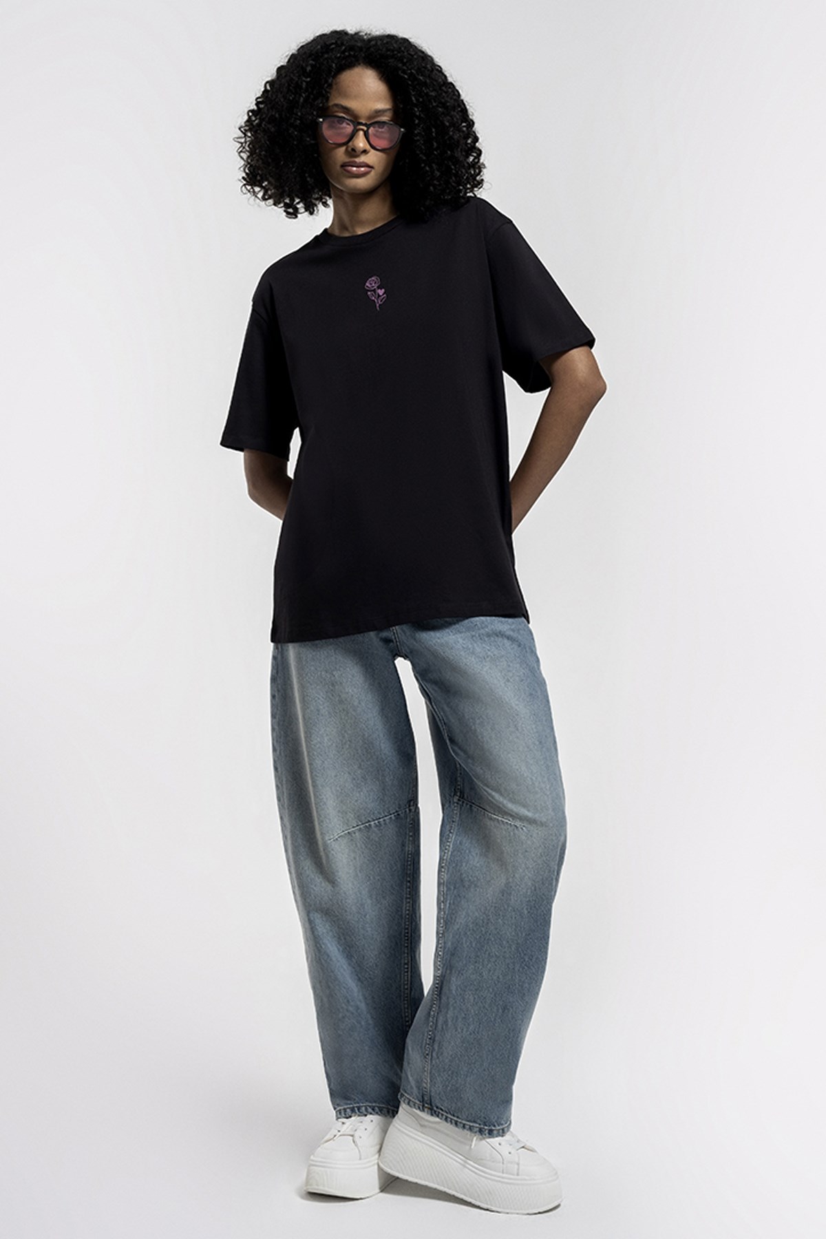 Loft Loose Fit  Kadın Tişört LF2033155 Siyah