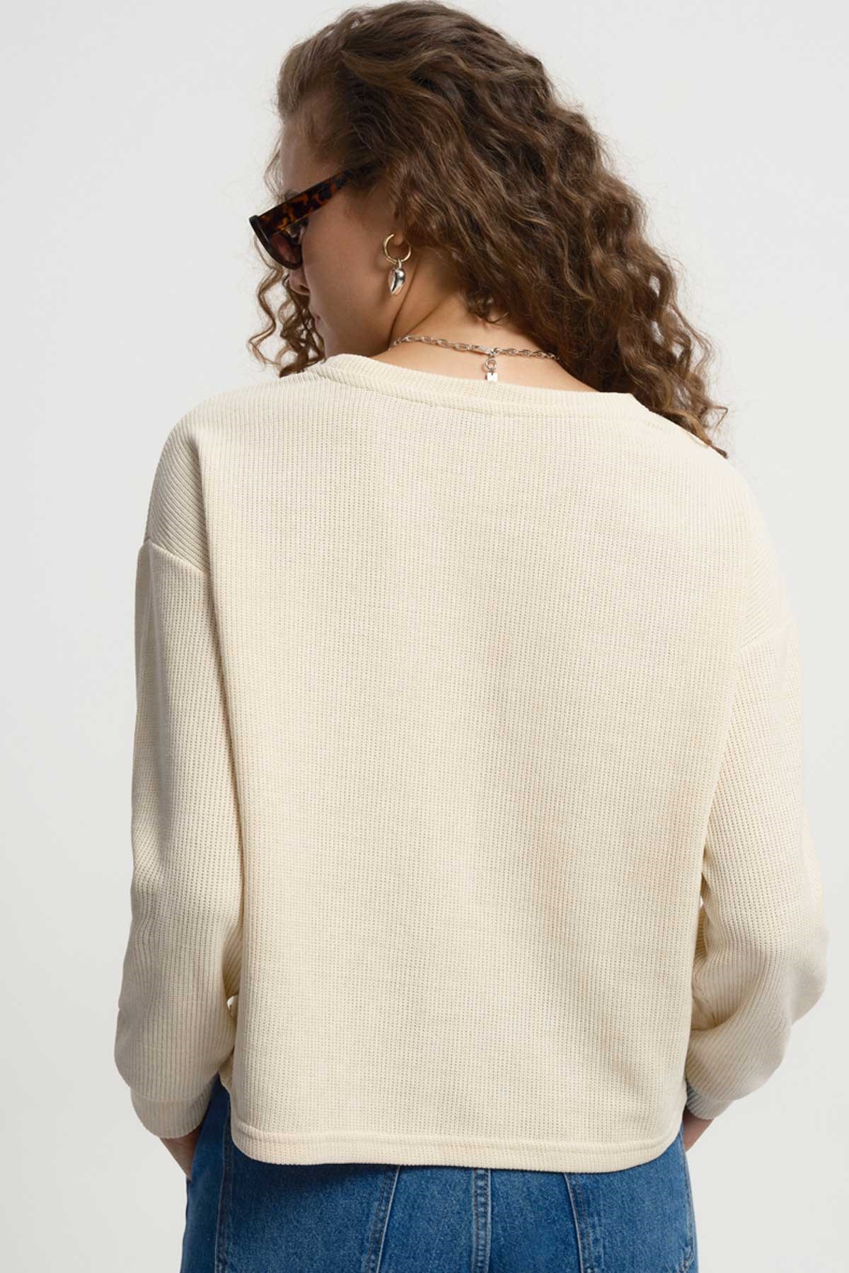 Loft Kadın Sweatshirt LF2033262 Ekru