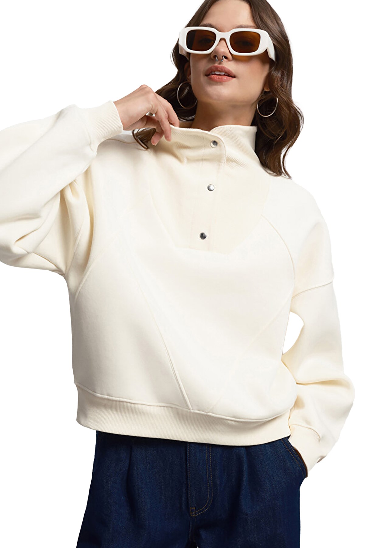 Loft Kadın Sweatshirt LF2033273 Ekru
