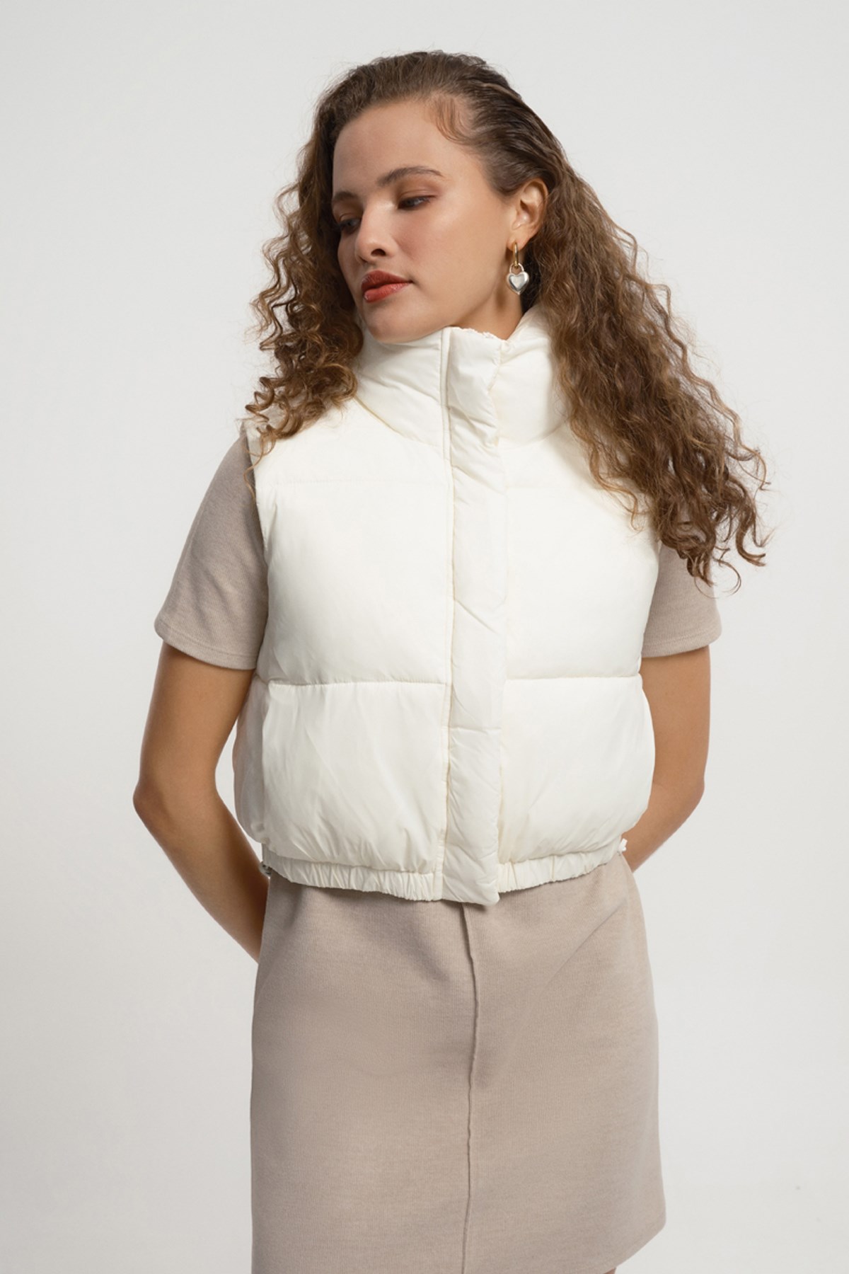 Loft Kadın Yelek LF2033655 Ekru