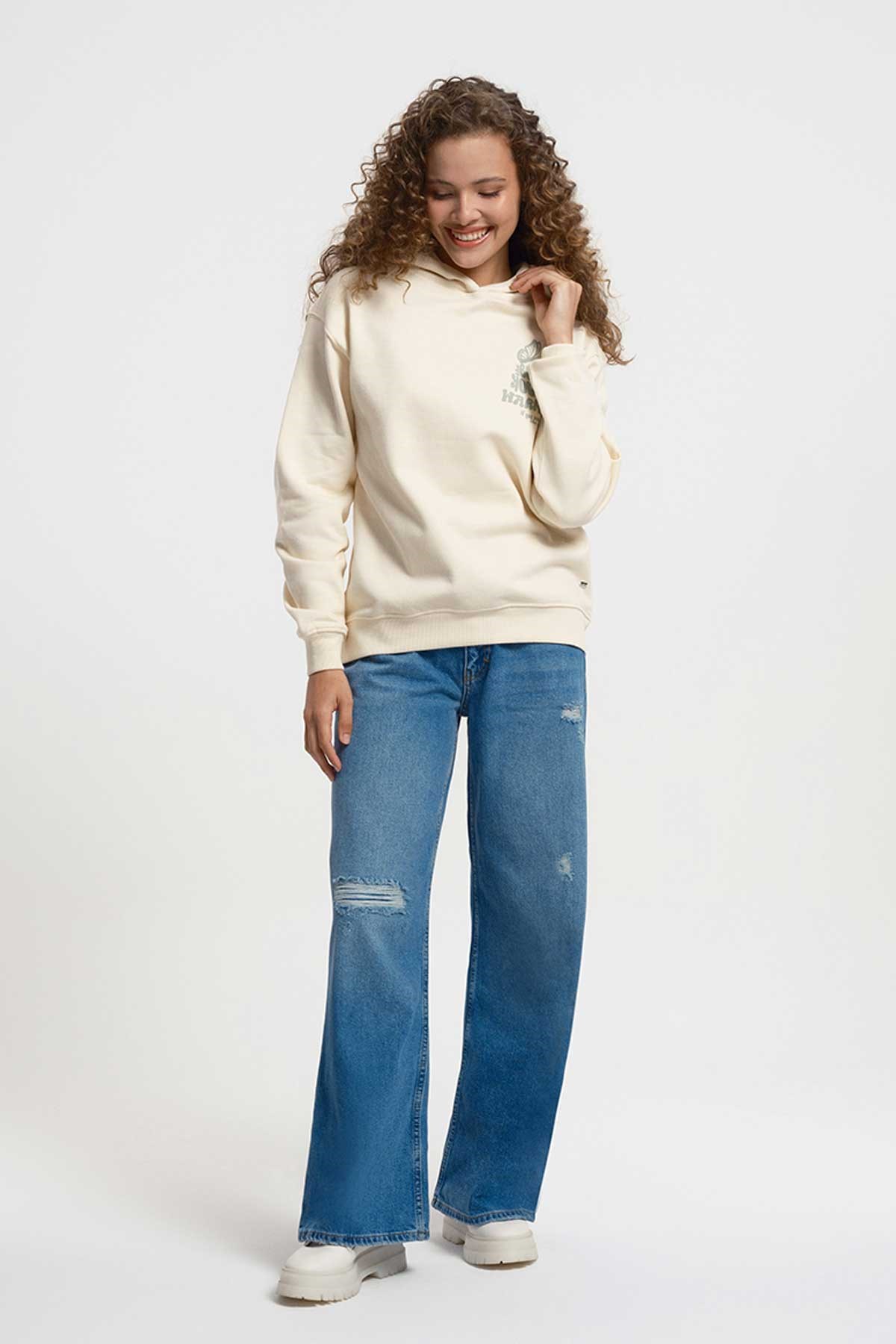 Loft Kadın Sweatshirt LF2033668 Ekru