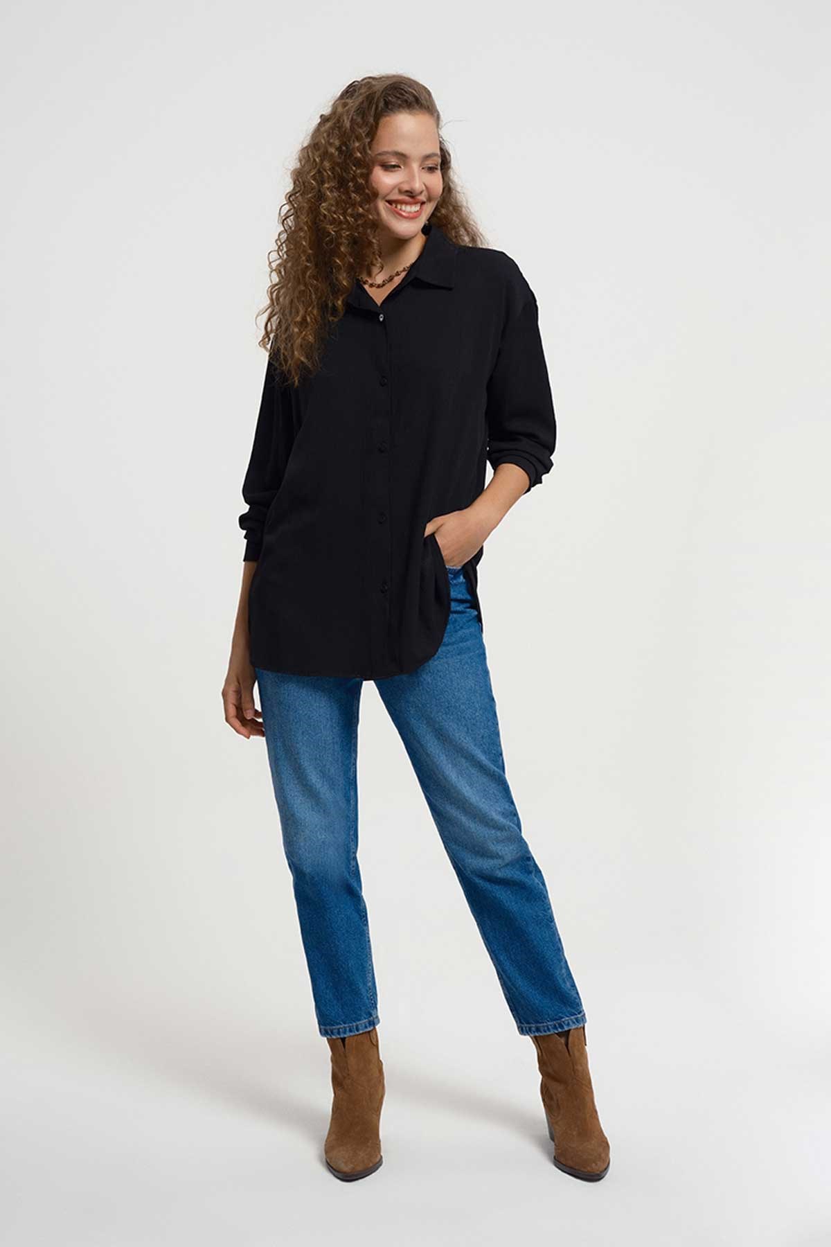 Loft Kadın Gömlek LF2033695 Siyah