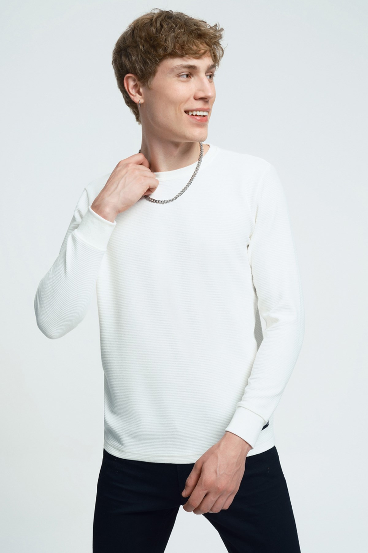 Loft Erkek Sweatshirt LF2034194 Beyaz