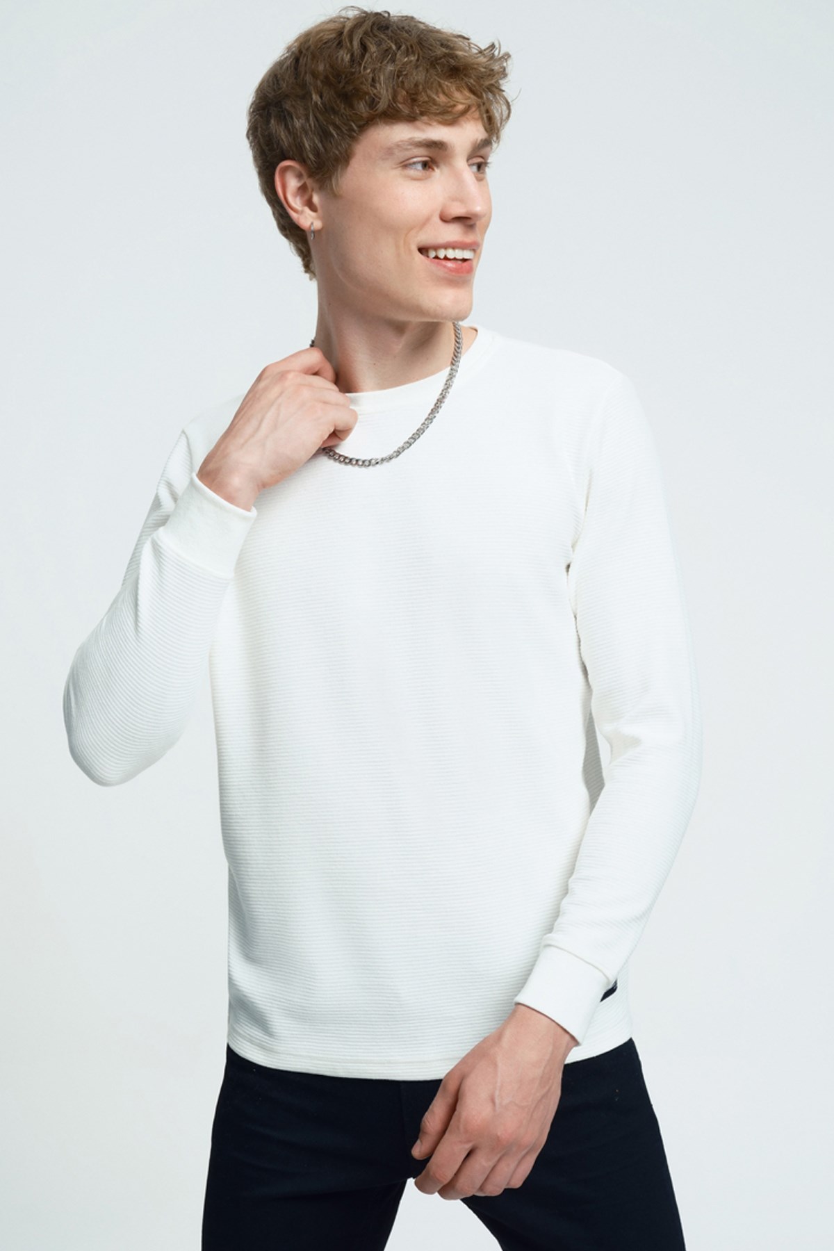 Loft Erkek Sweatshirt LF2034194 Ekru