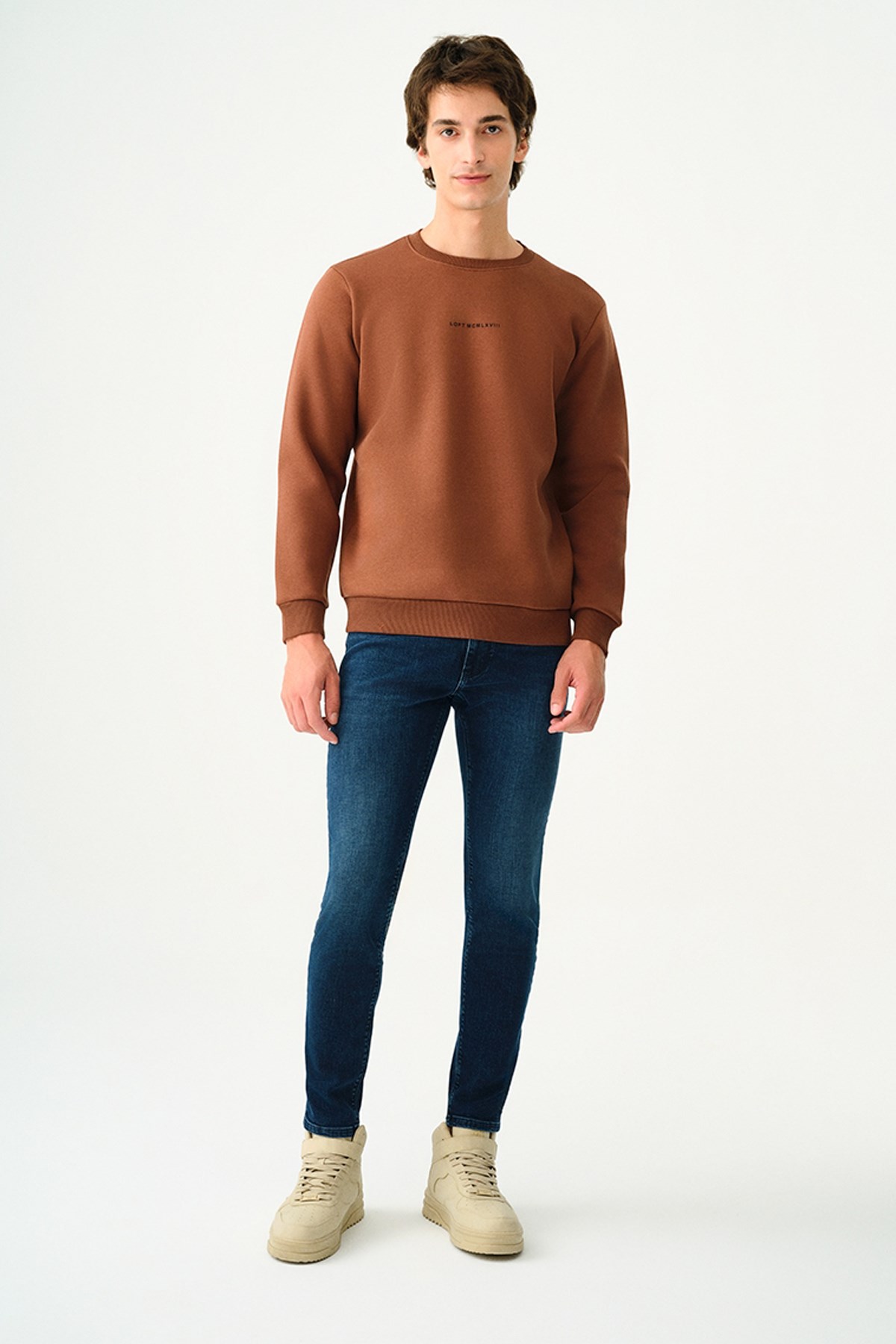 Loft Erkek Sweatshirt LF2034268 Kahverengi