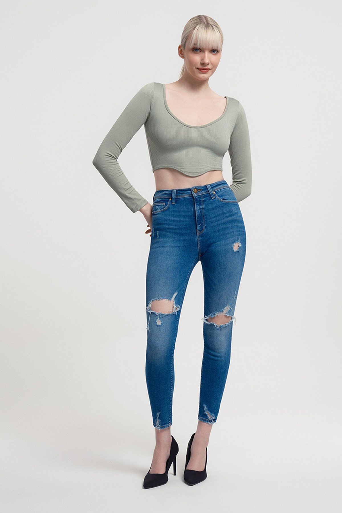 Loft Natalie Kadın Pantolon LF2034315 Mavi