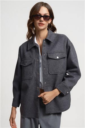 Loft Kadın Gömlek LF2034357 Gri