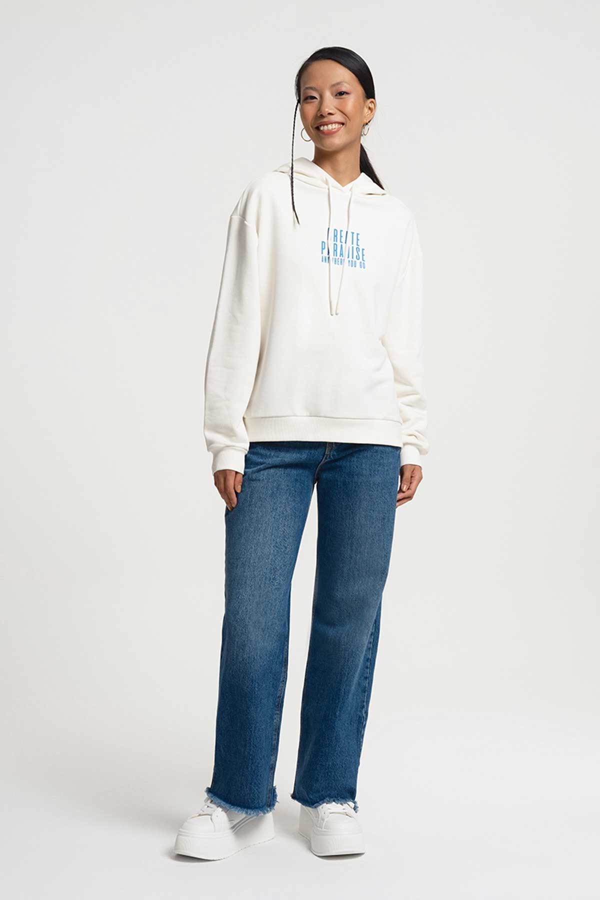 Loft Kadın Sweatshirt LF2034552 Beyaz