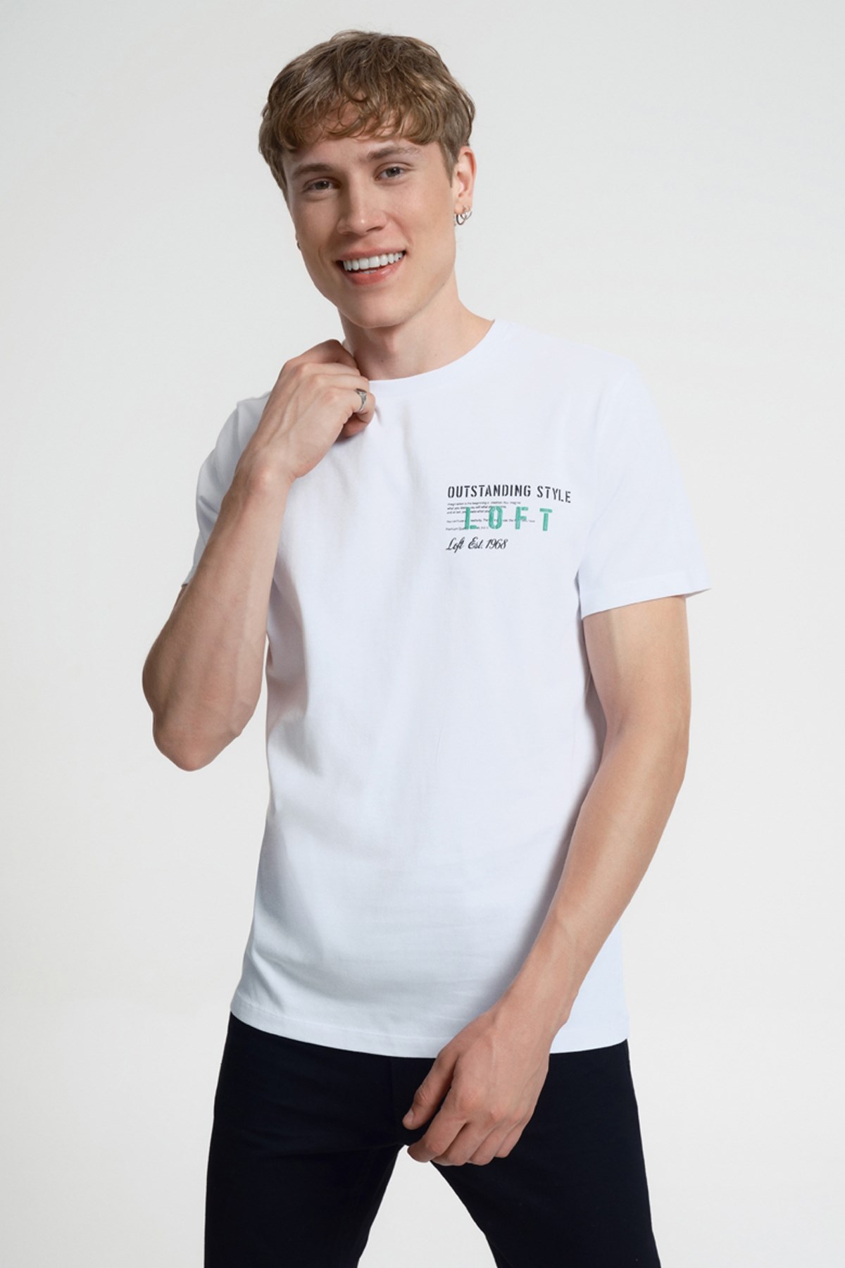 Loft Erkek Tişört LF2034915 Beyaz