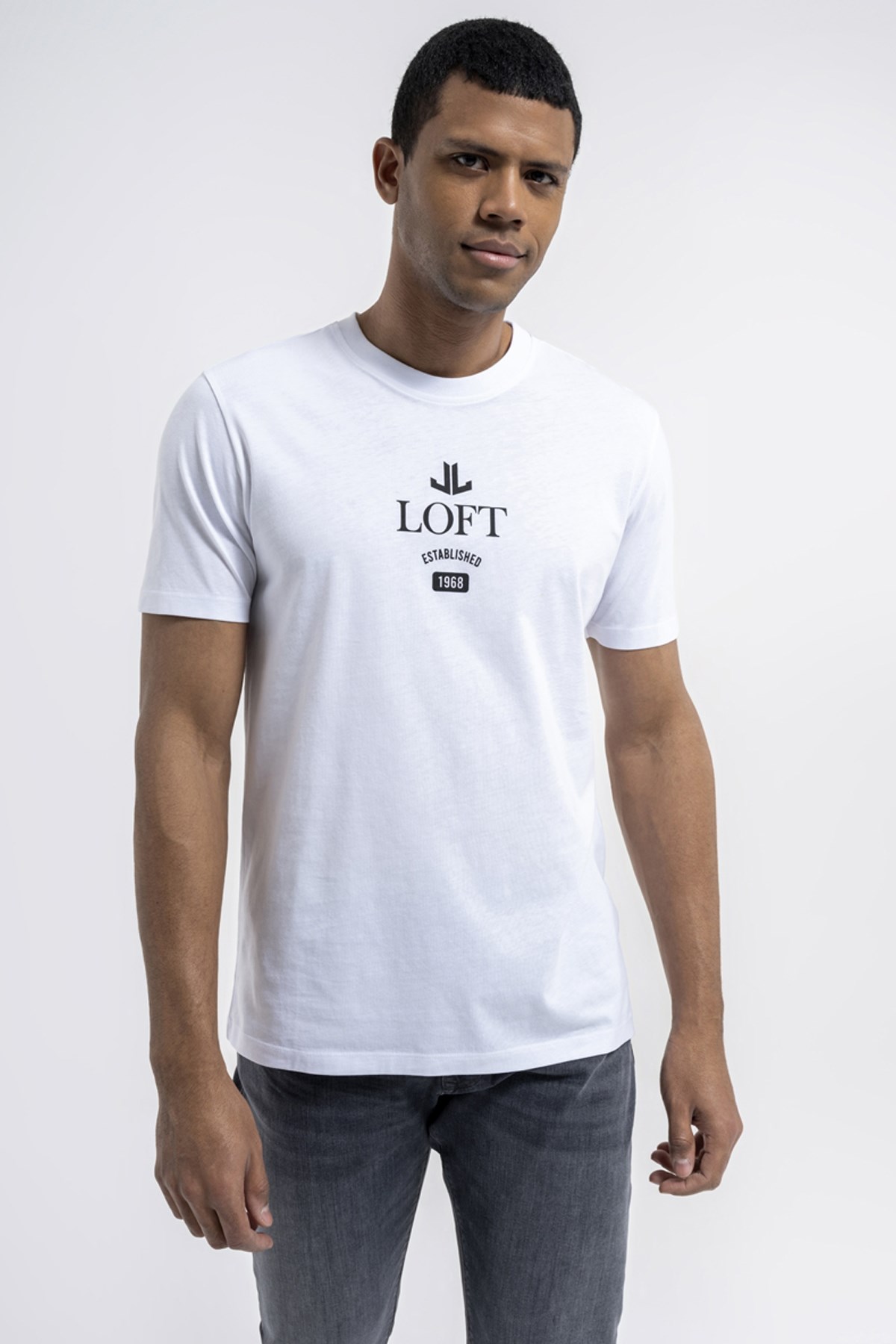 Loft Regular Fit Erkek Tişört LF2035055 Beyaz