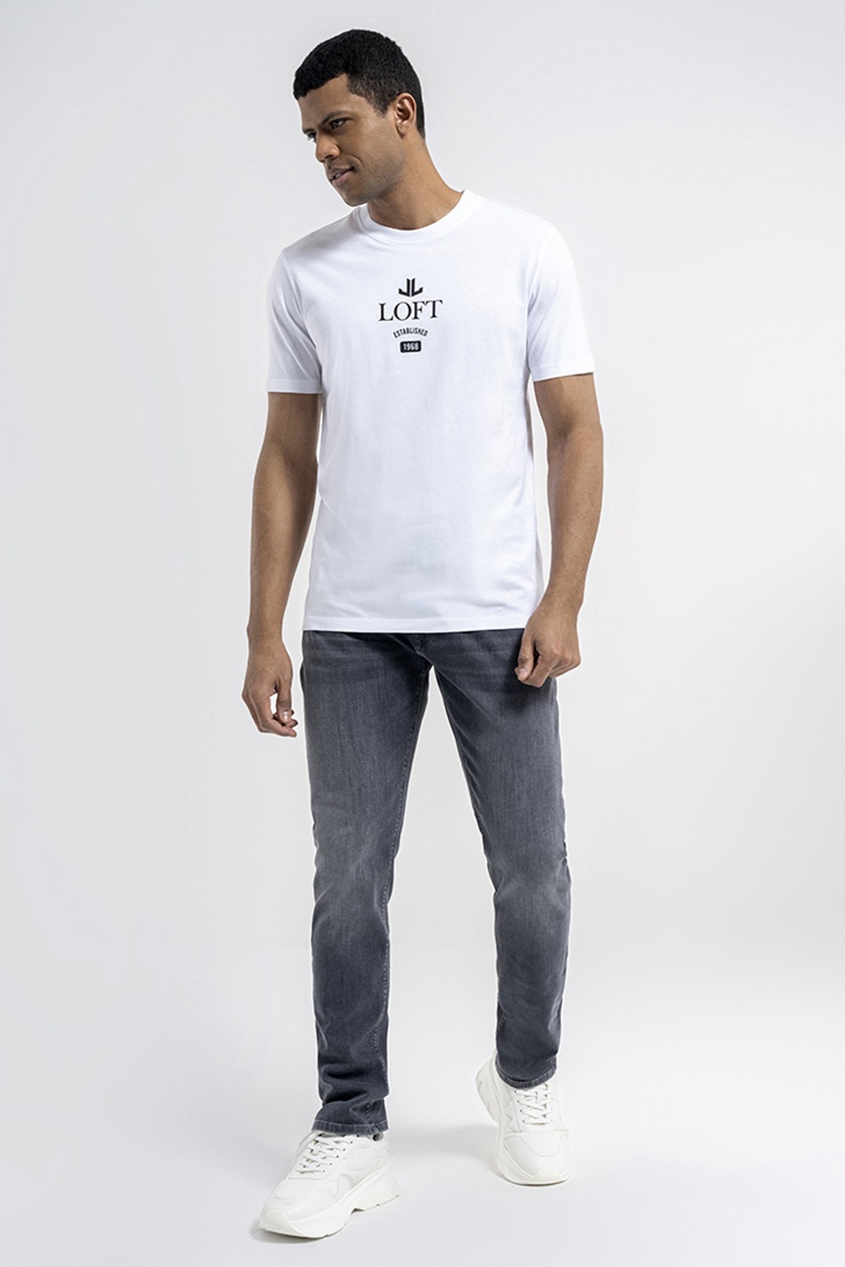 Loft Regular Fit Erkek Tişört LF2035055 Beyaz