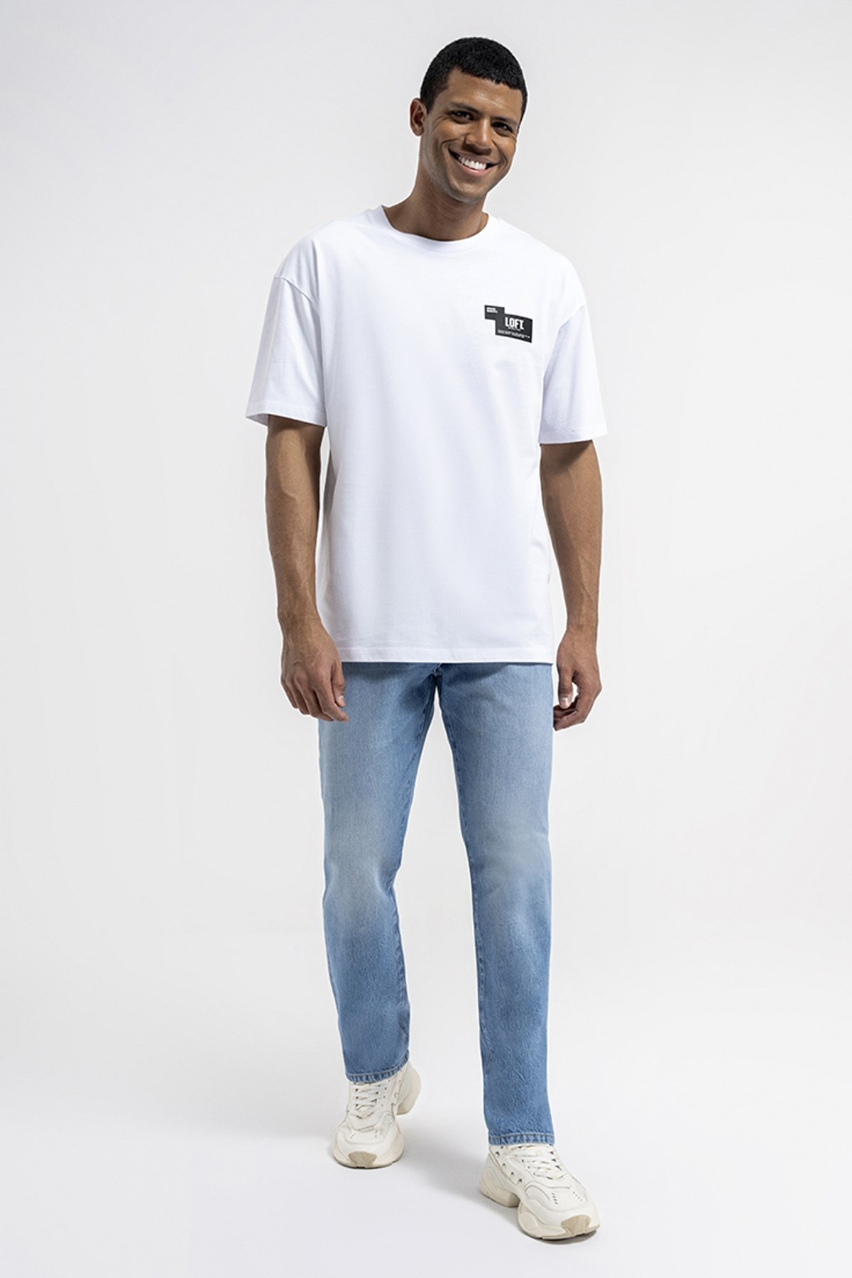 Loft Oversize Fit Erkek Tişört LF2035057 Beyaz
