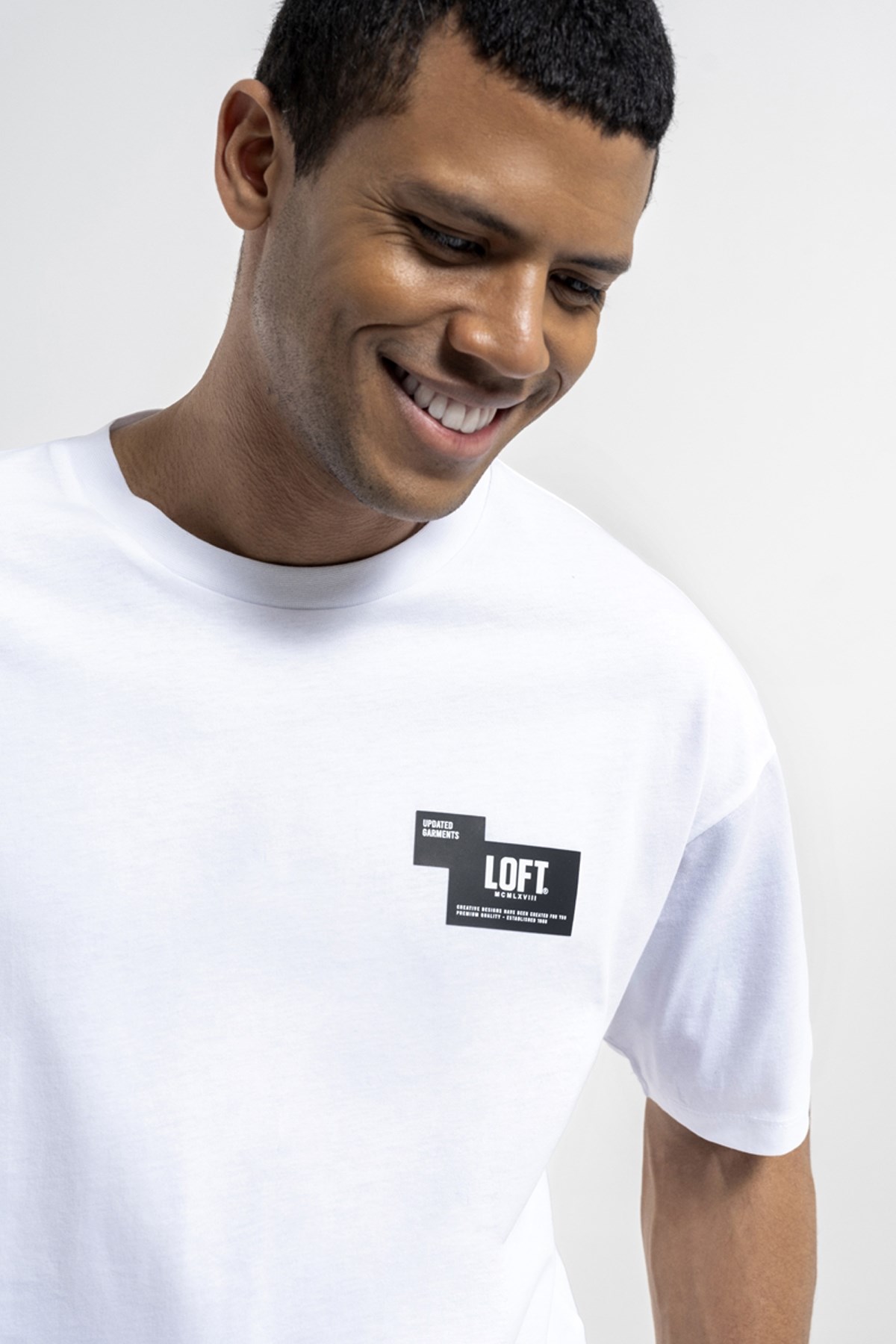 Loft Oversize Fit Erkek Tişört LF2035057 Beyaz