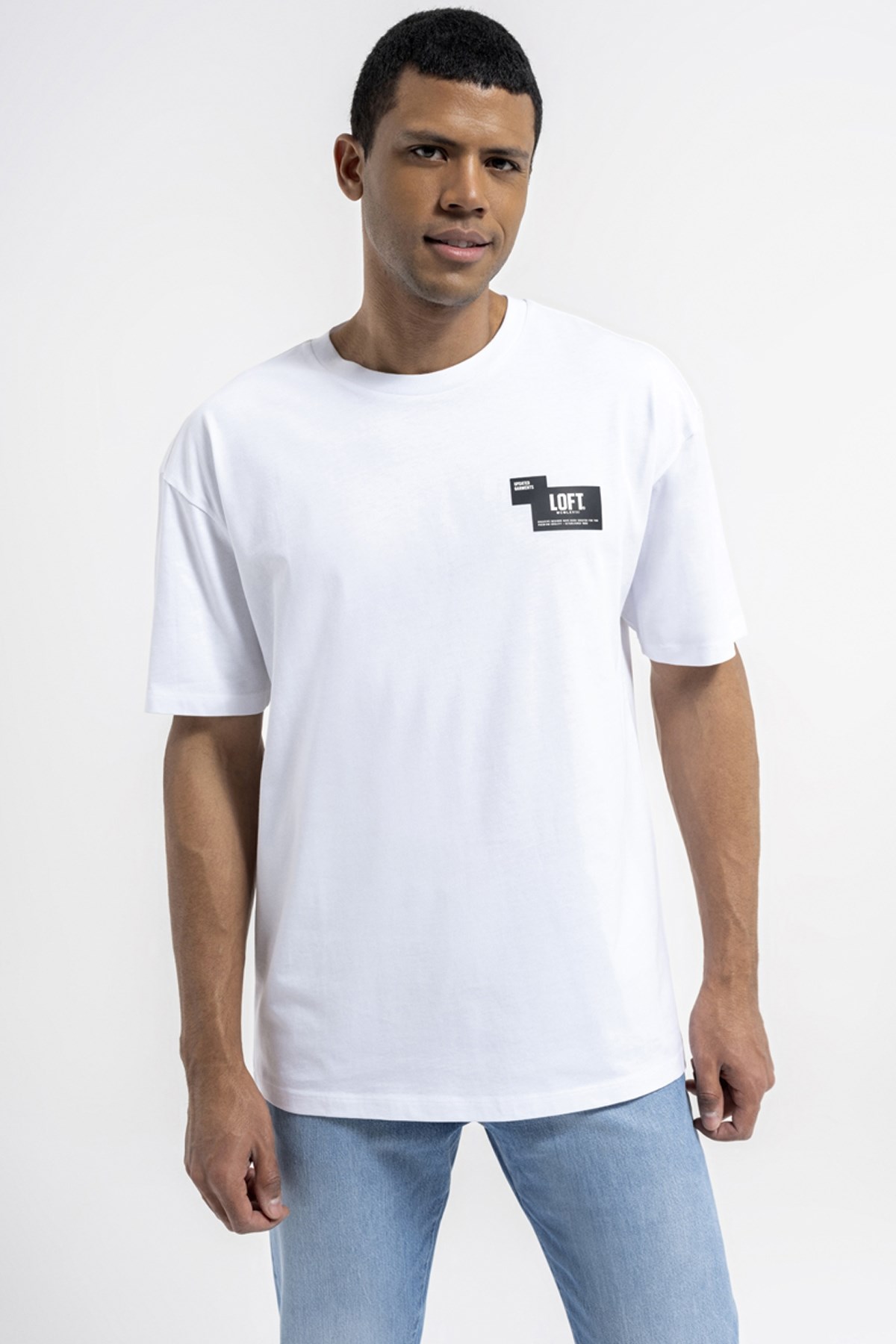 Loft Oversize Fit Erkek Tişört LF2035057 Beyaz