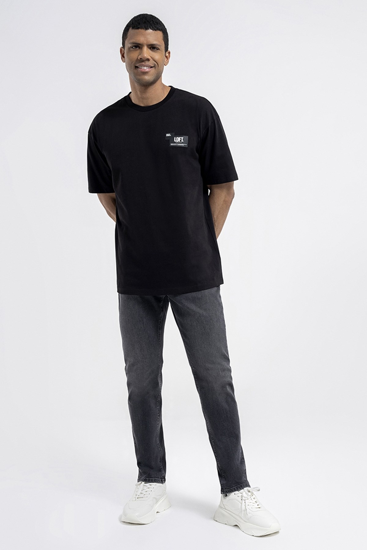 Loft Oversize Fit Erkek Tişört LF2035057 Siyah