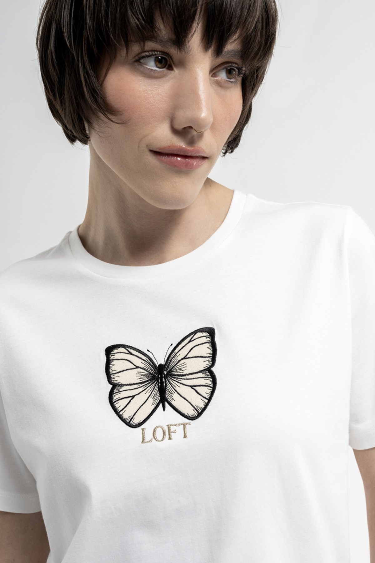 Loft Regular Fit Kadın Tişört LF2035271 Beyaz
