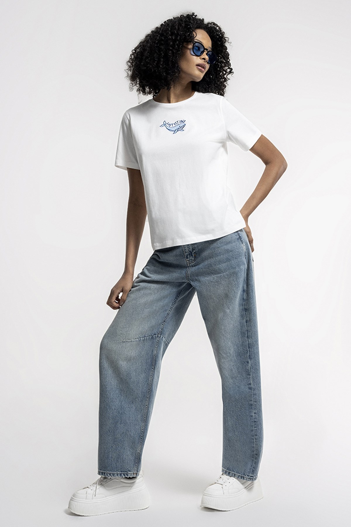 Loft Loose Fit Kadın Tişört LF2035358 Beyaz