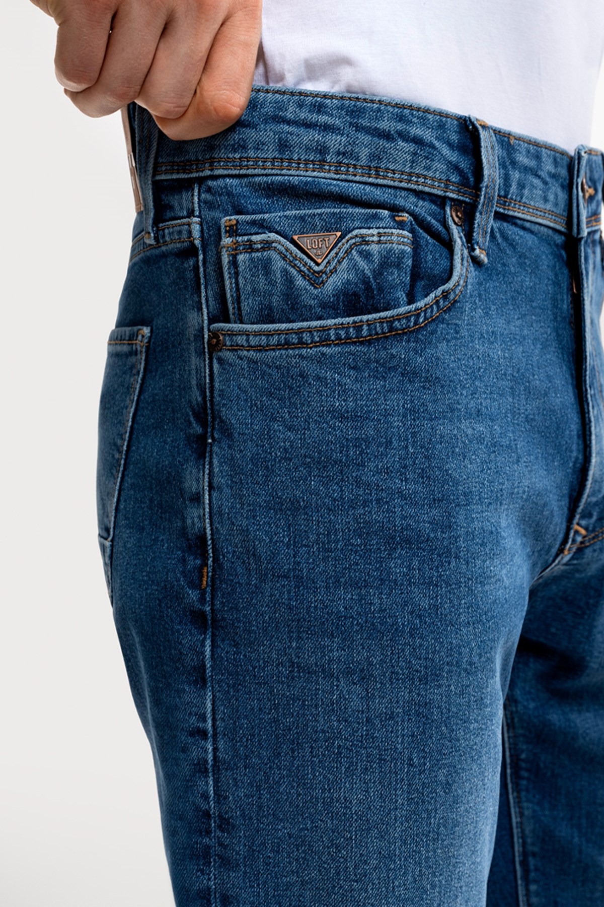 Loft Lukas Mid Wash Erkek Jean Pantolon LF2035689 Mavi