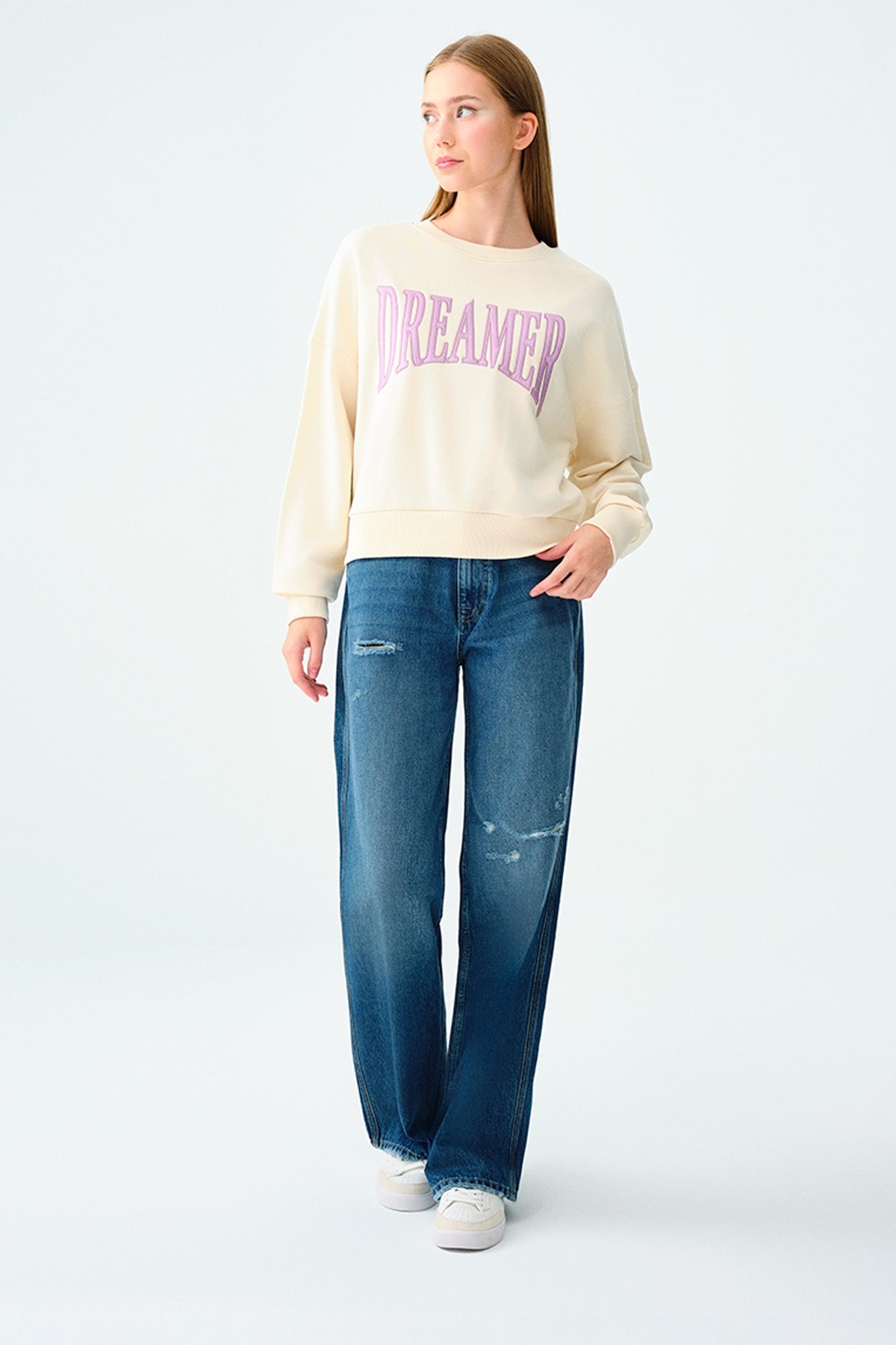 Loft Kadın Sweatshirt LF2035722 Ekru