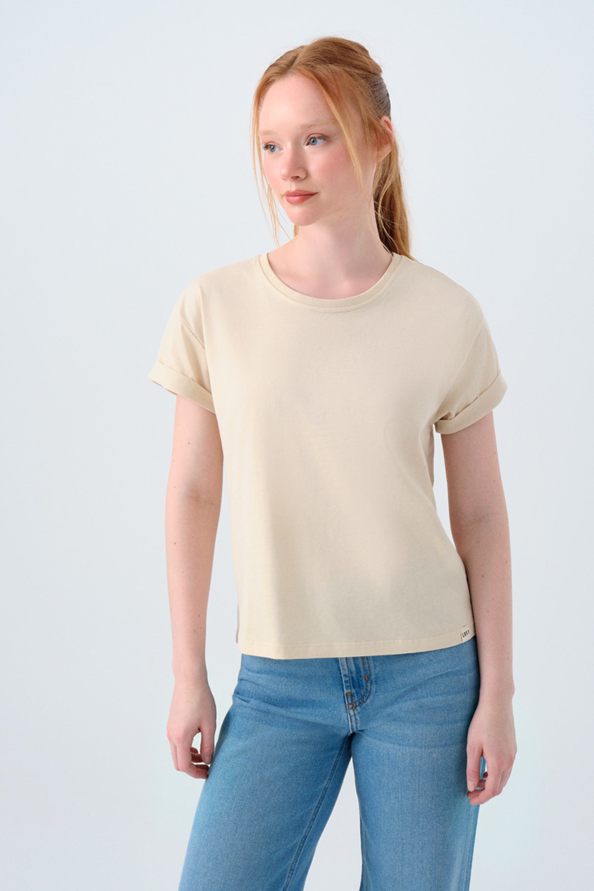 Loft Loose FitKadın Tişört LF2035741 Ekru