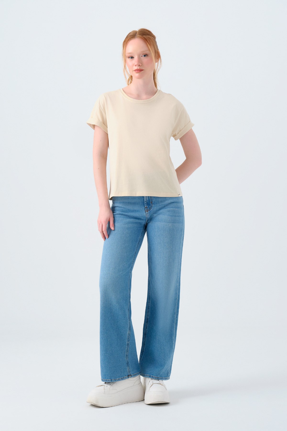 Loft Loose FitKadın Tişört LF2035741 Ekru