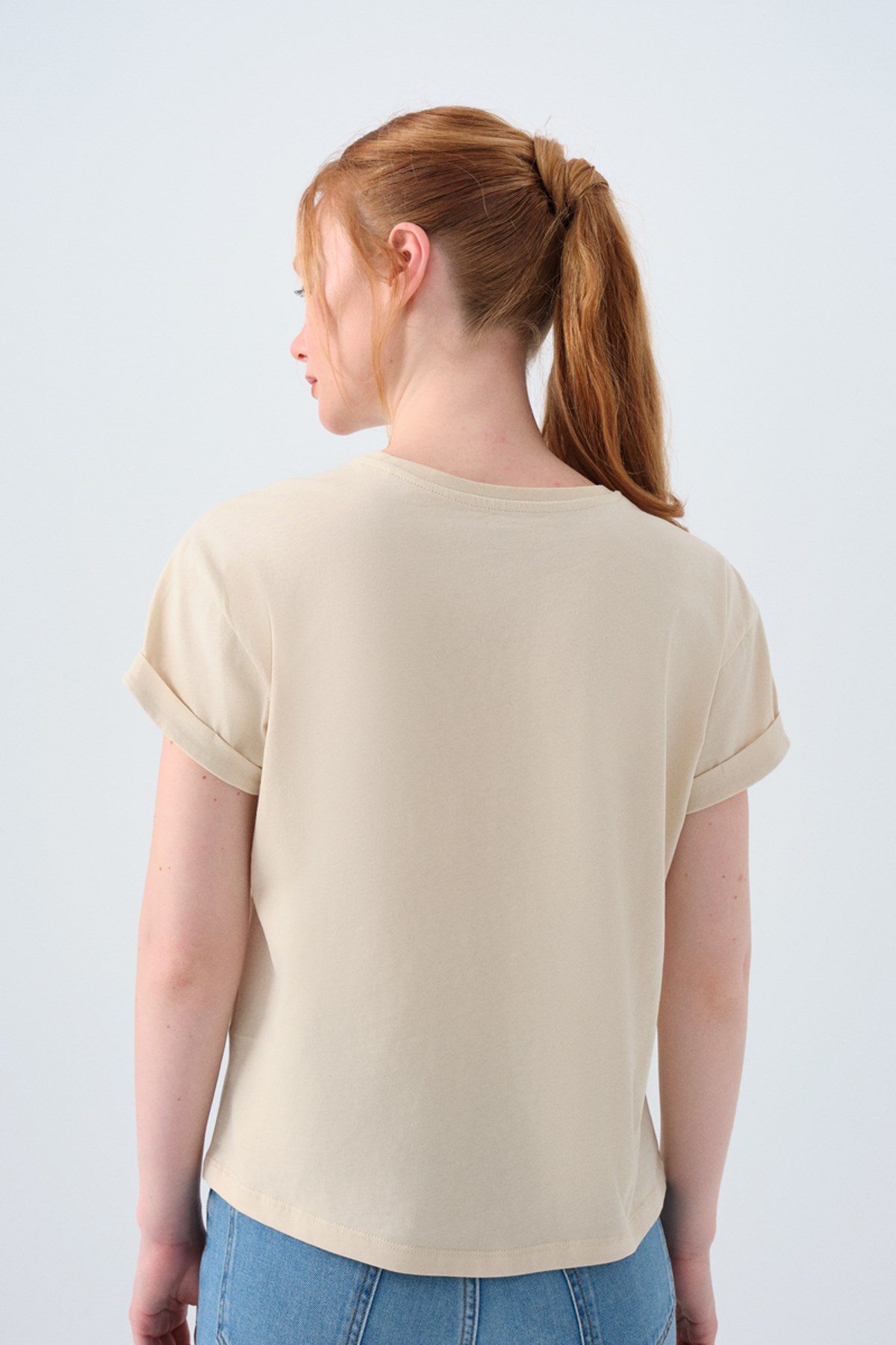 Loft Loose FitKadın Tişört LF2035741 Ekru