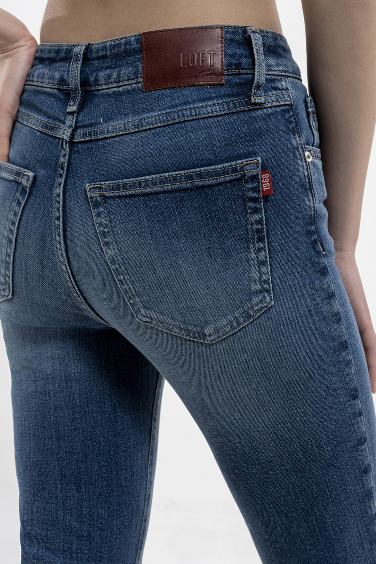 Loft Mom Slim Fit  Kadın Pantolon LF2036263 Mavi