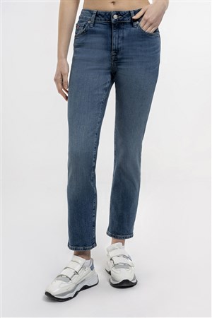 Loft Mom Slim Fit  Kadın Pantolon LF2036263 Mavi