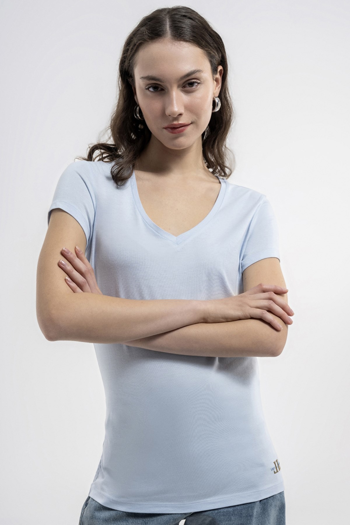 Loft Regular Fit Kadın Tişört LF2036284 Mavi