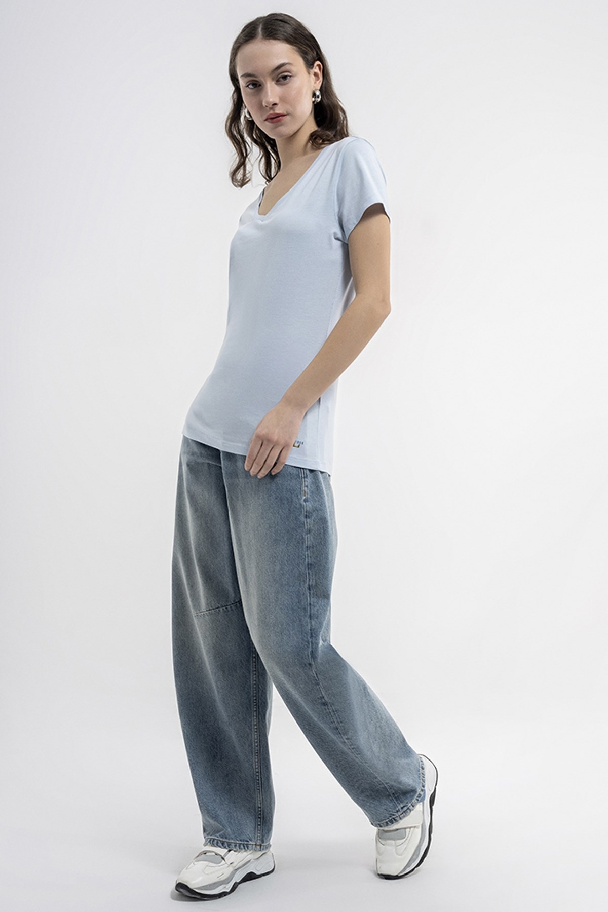 Loft Regular Fit Kadın Tişört LF2036284 Mavi