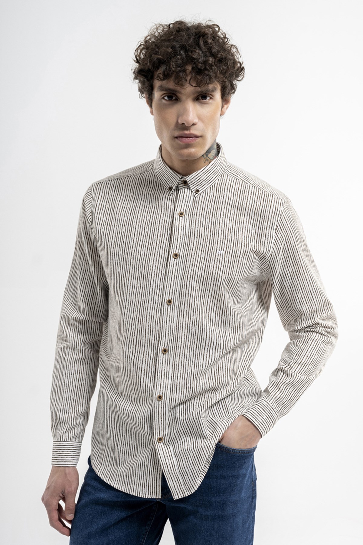 Loft Slim Fit Erkek Gömlek LF2036430 Kahverengi