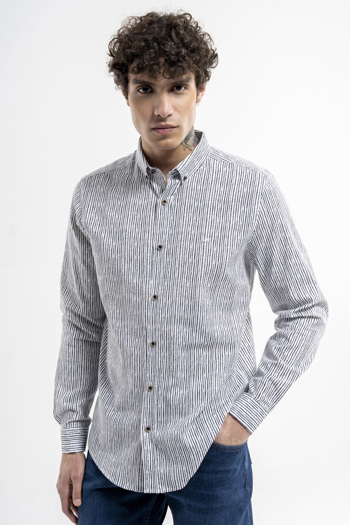 Loft Slim Fit Erkek Gömlek LF2036430 Lacivert