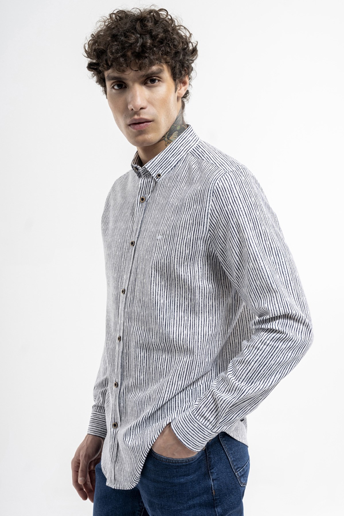 Loft Slim Fit Erkek Gömlek LF2036430 Lacivert