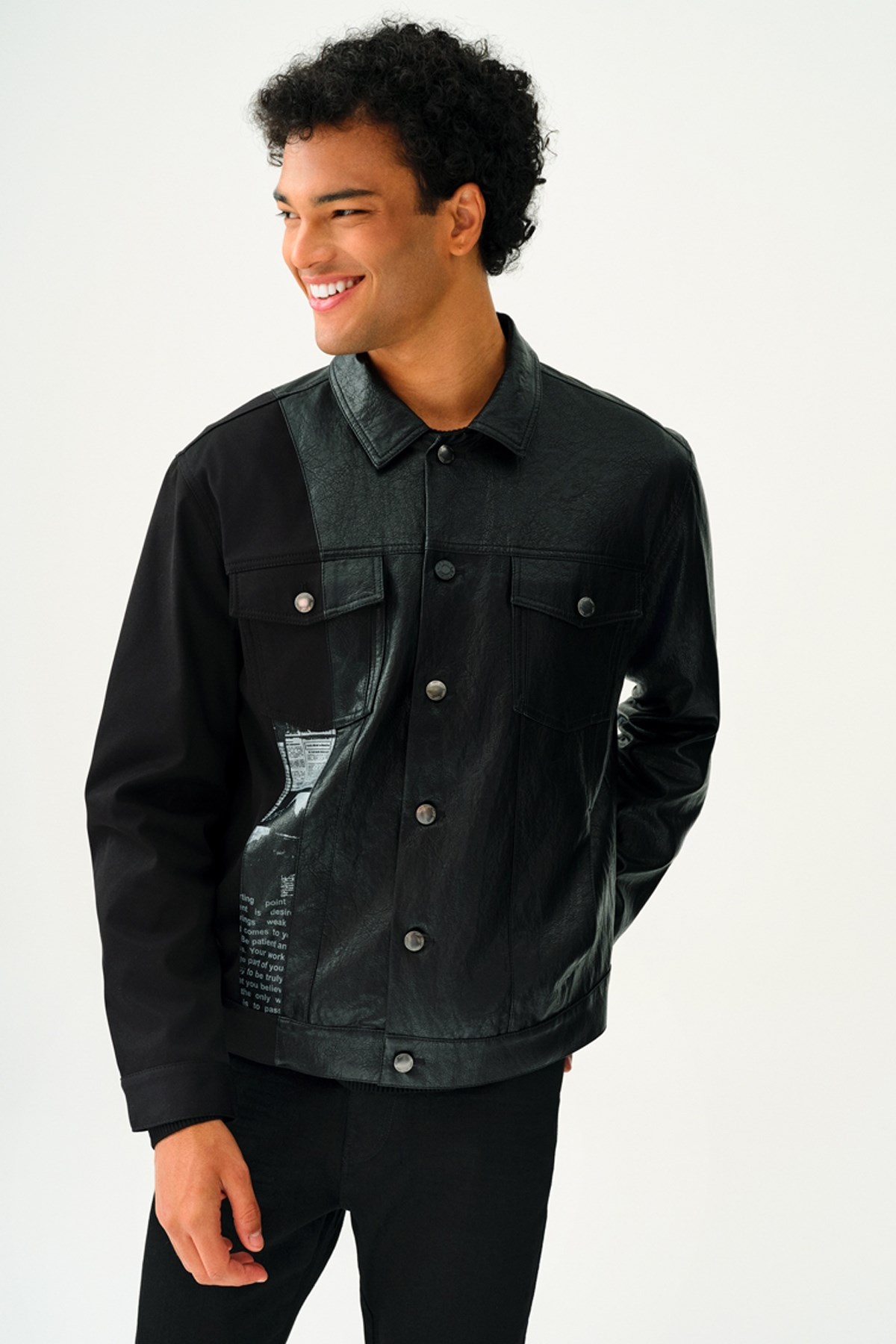 Loft Erkek Deri Ceket LF2036484 Siyah