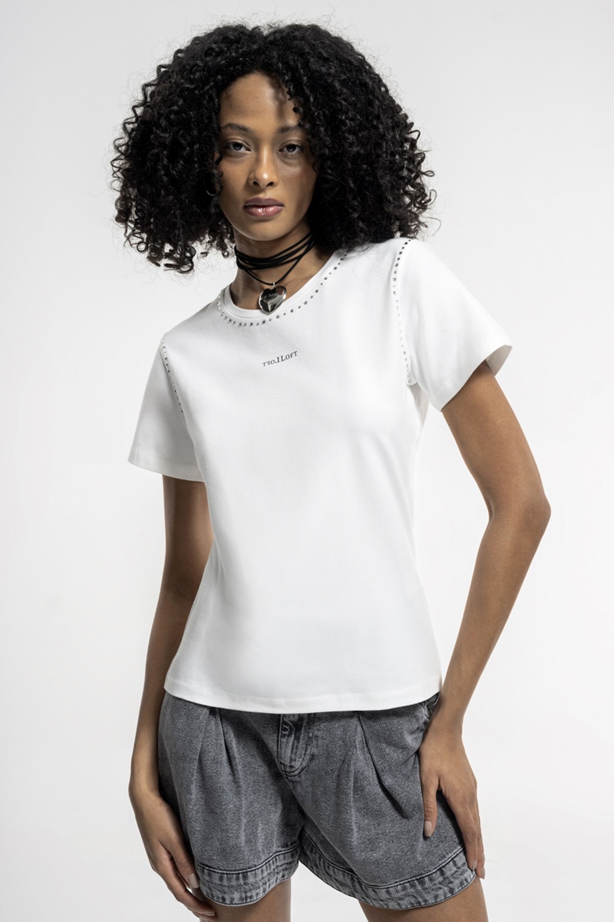 Loft Kadın Tişört LF2036535 Beyaz
